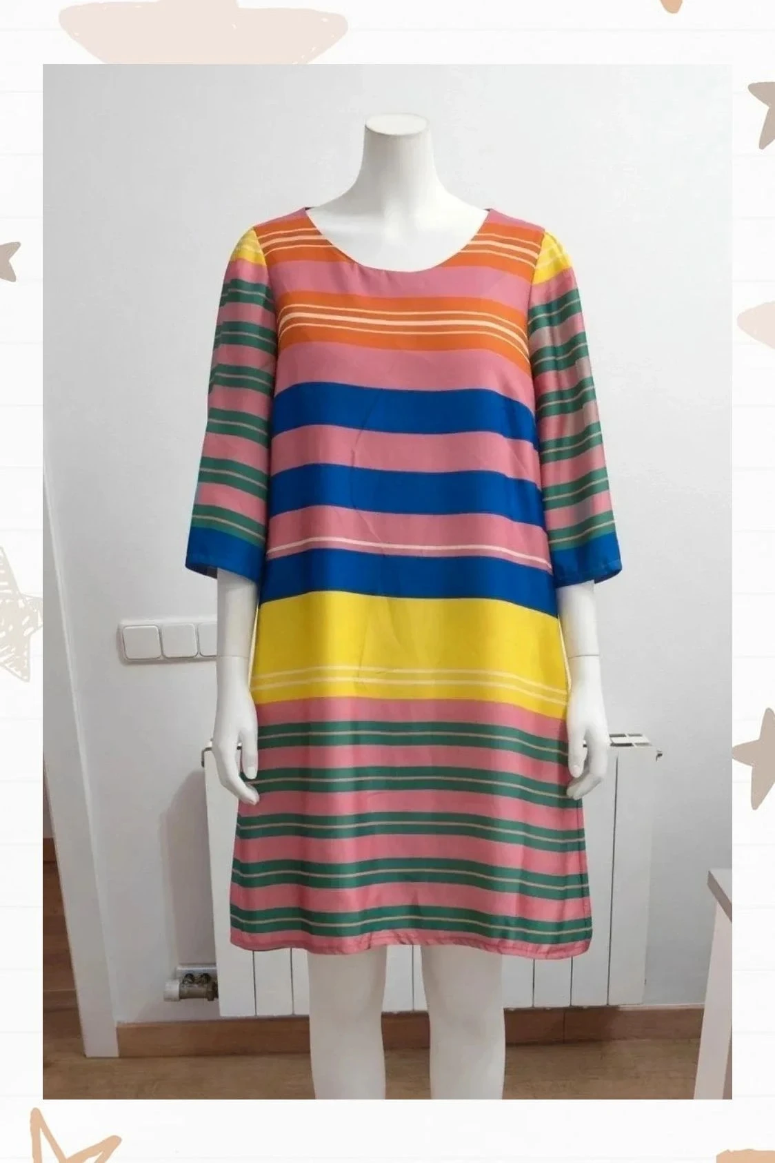 Vestido colorido 100% seda - Talla M